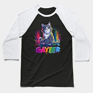 Cat LGBT Kids' Books Baseball T-Shirt